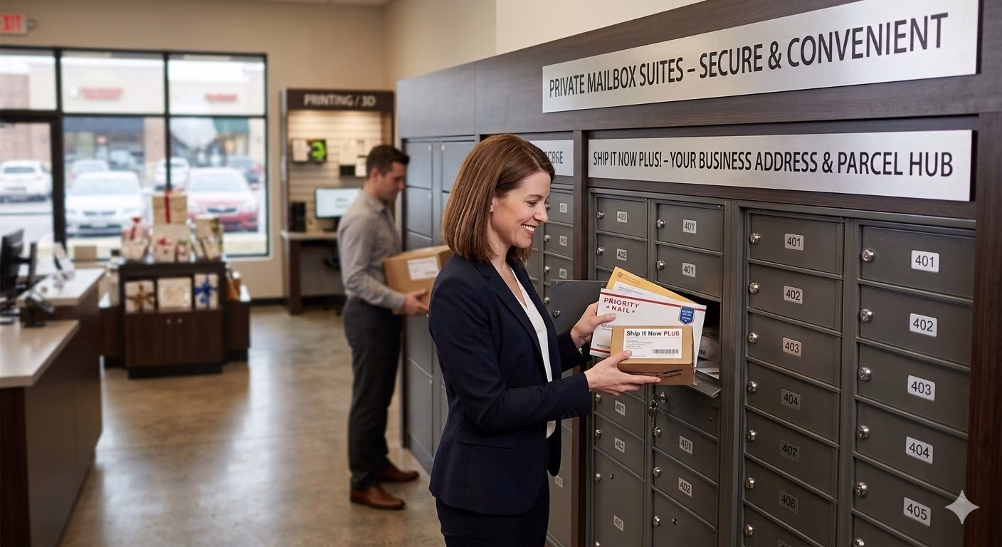 Private mailbox rental at Ship It Now PLUS!